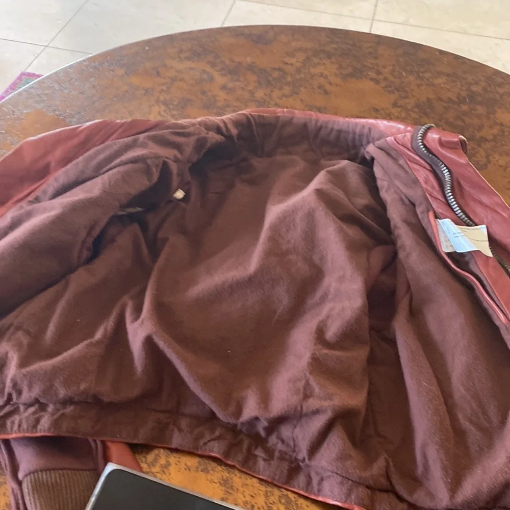 Rick Owens knit and leather bikers jacket blood 🩸 red 42/S - Picture 7 of 16